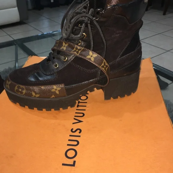 Louis Vuitton Brown Combat Moto Boots Rugged Design